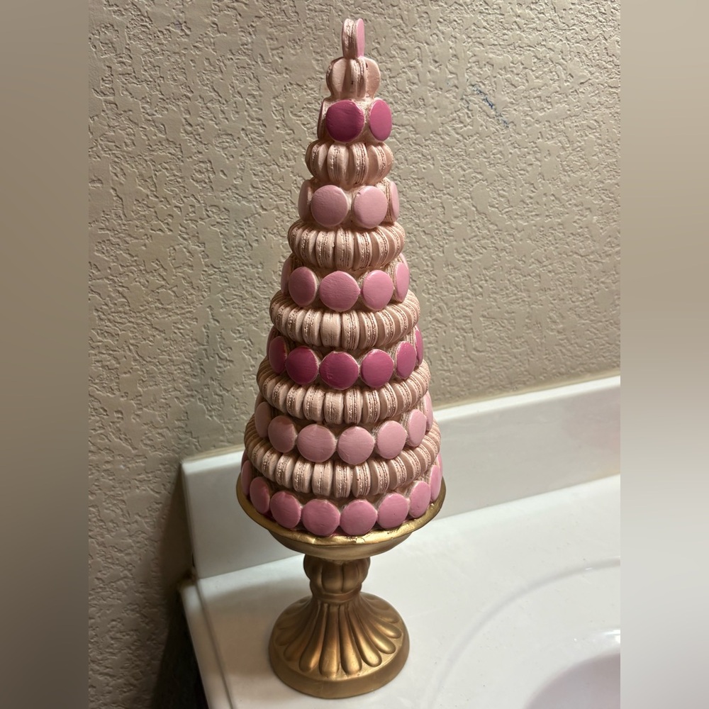 Pink and Gold Macaron Tower